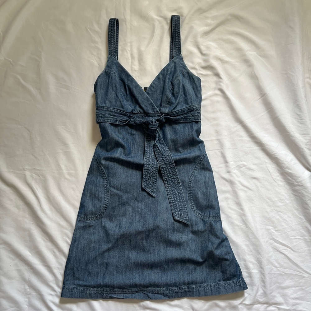 Vintage 90s blue denim wrap dress by Level 99